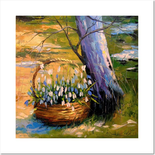 Snowdrops in the basket Wall Art by OLHADARCHUKART